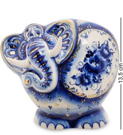 ГЛ- 446 Копилка «Слон» золото (Гжельский фарфор)