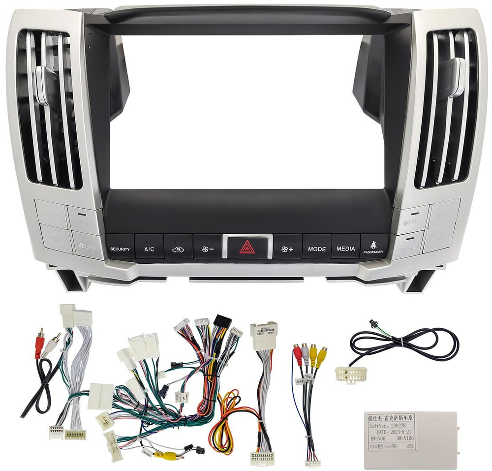 Магнитола для Toyota Harrier XU30 2003-2013, Lexus RX 2003-2009 (ШГУ цветной, рамка наверх тип 2) - FarCar BM9-2K-9660F2 монитор 9.5" 2K QLED на Android 14, TS10, 4+32Гб, CarPlay, 4G SIM-слот