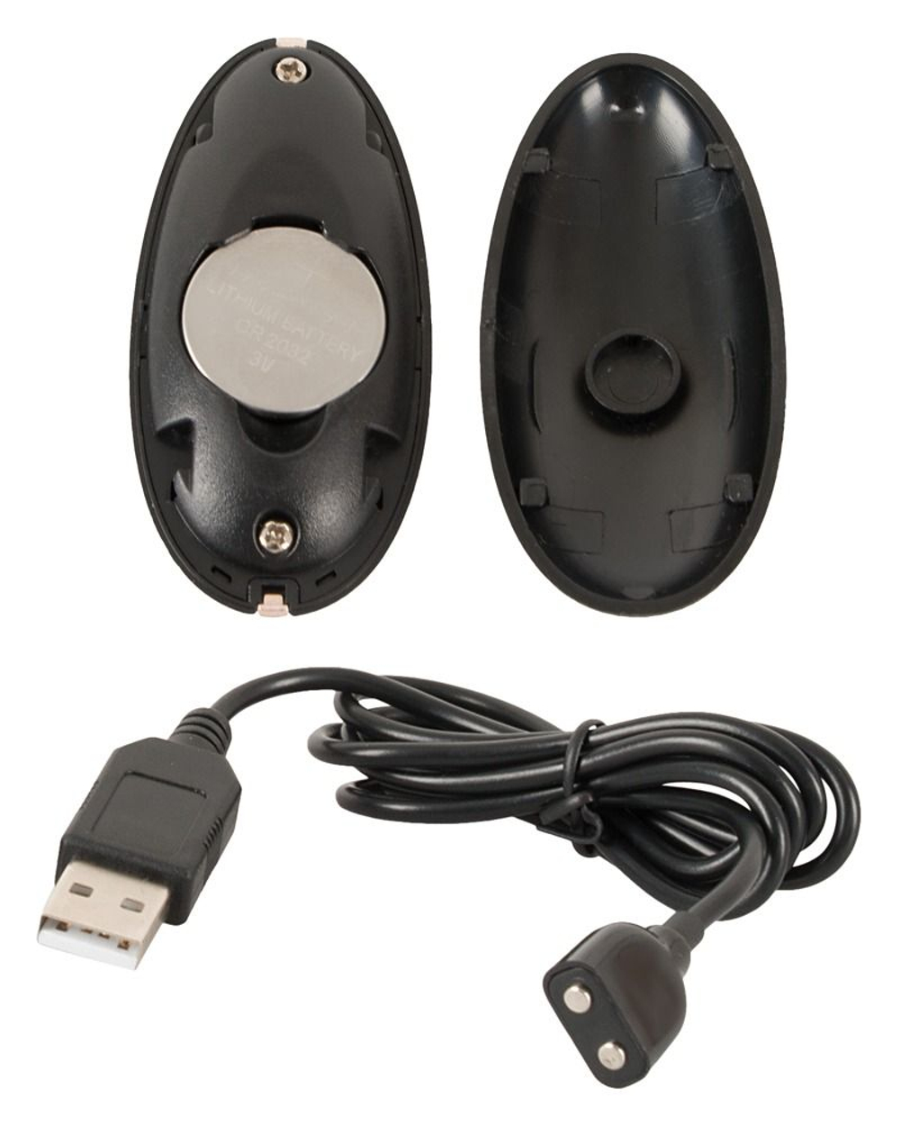 Черный анальный стимулятор с вибрацией и пультом ДУ - 14,9 см. (Цвет: черный)