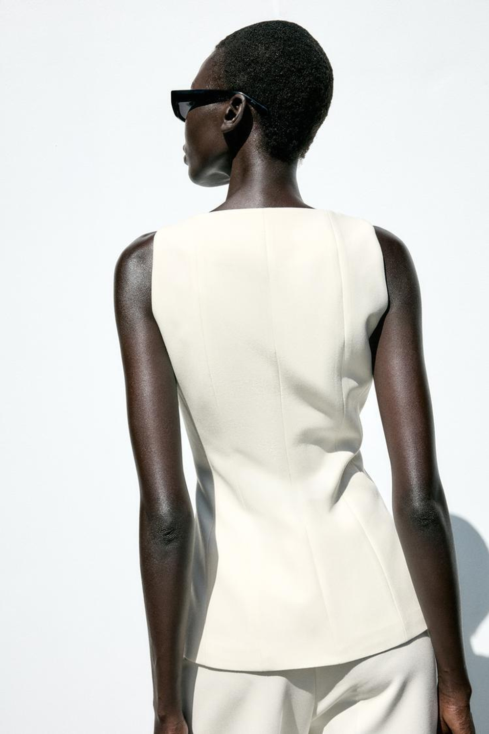 ZARA ТОП-БЮСТЬЕ С ЗАСТЕЖКОЙ-МОЛНИЕЙ, ЭКРЮ