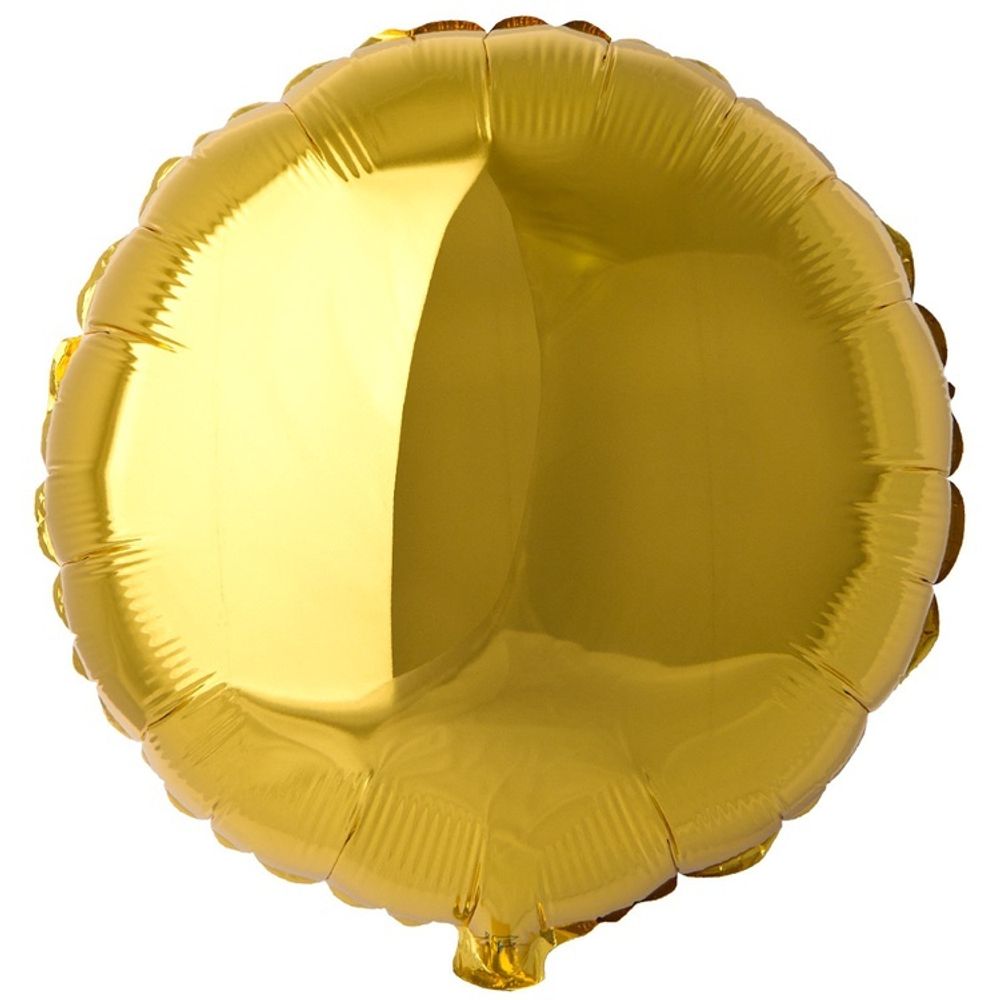 Круг золотой из фольги с гелием 46 см
