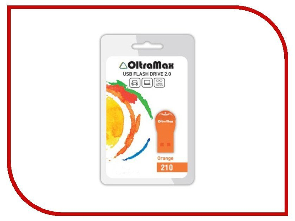 USB Флешка 4GB OltraMax 210, USB 2.0, оранжевая