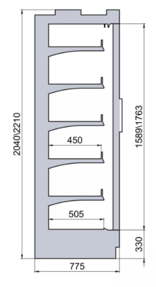 Пристенный холодильный стеллаж Polair MONTE MAXI S 2500