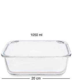 GAEM Home HM-01/25-B Контейнер прямоугольный стеклянный 1020 мл