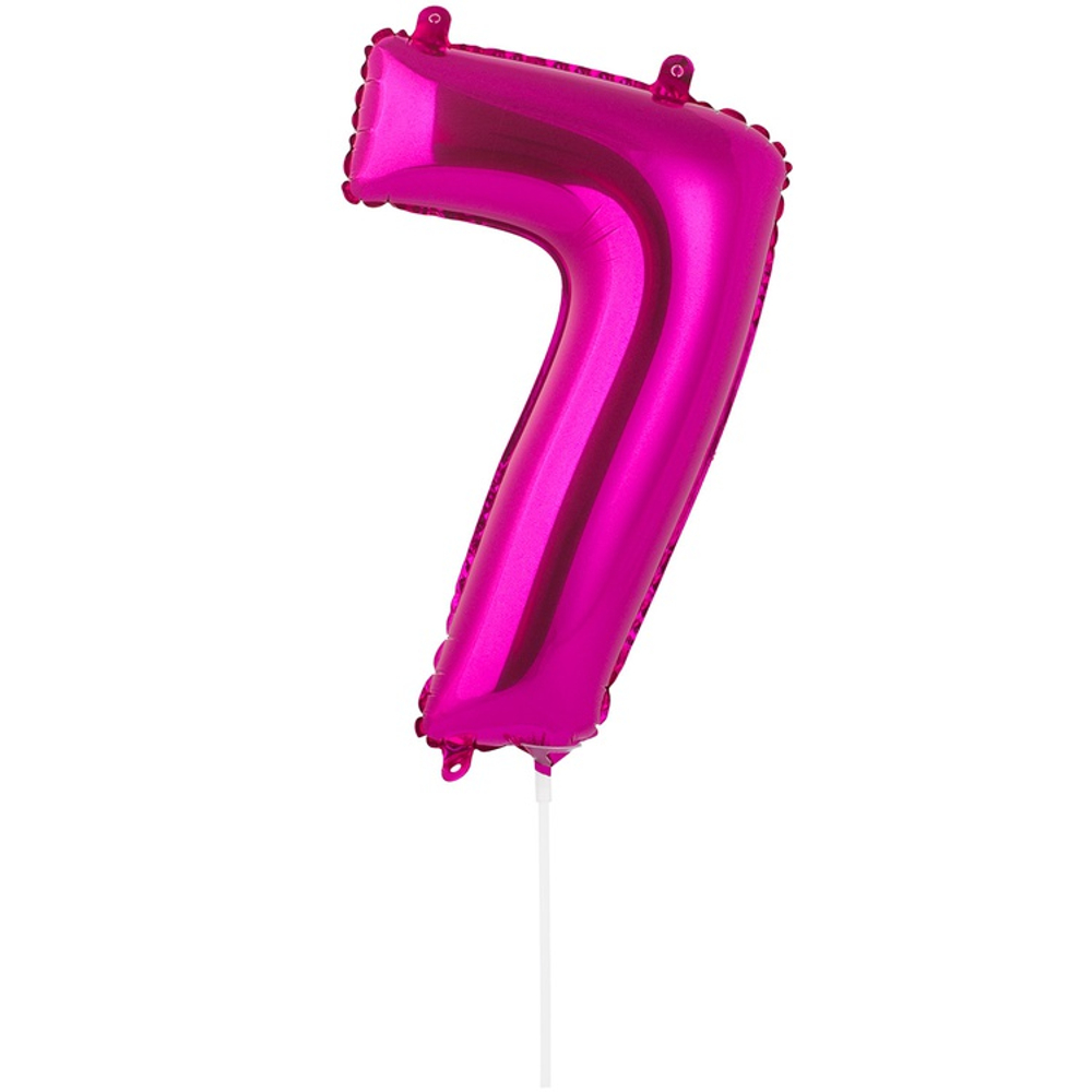 Шар фольгированный Цифра 7 40 см (Фуксия)