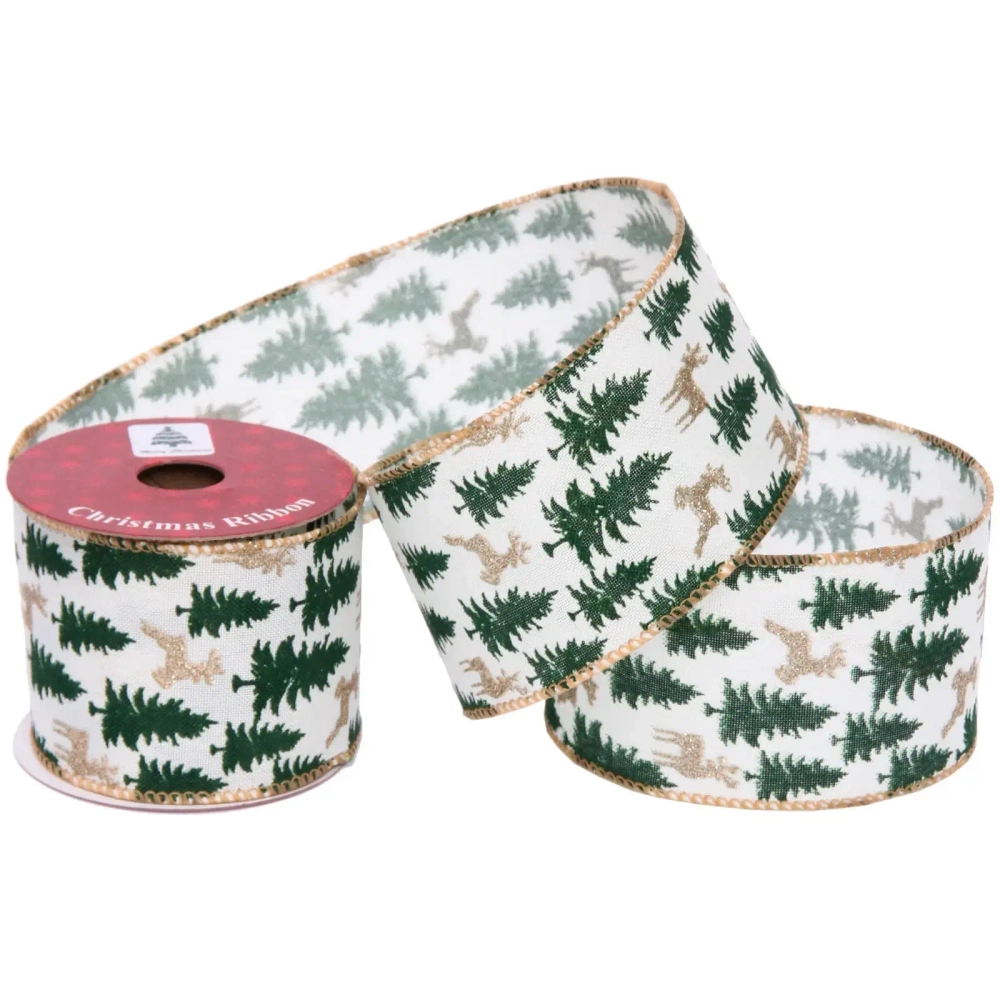 Лента для декорирования «Зимний лес» 6,3 см, 2,7 м
