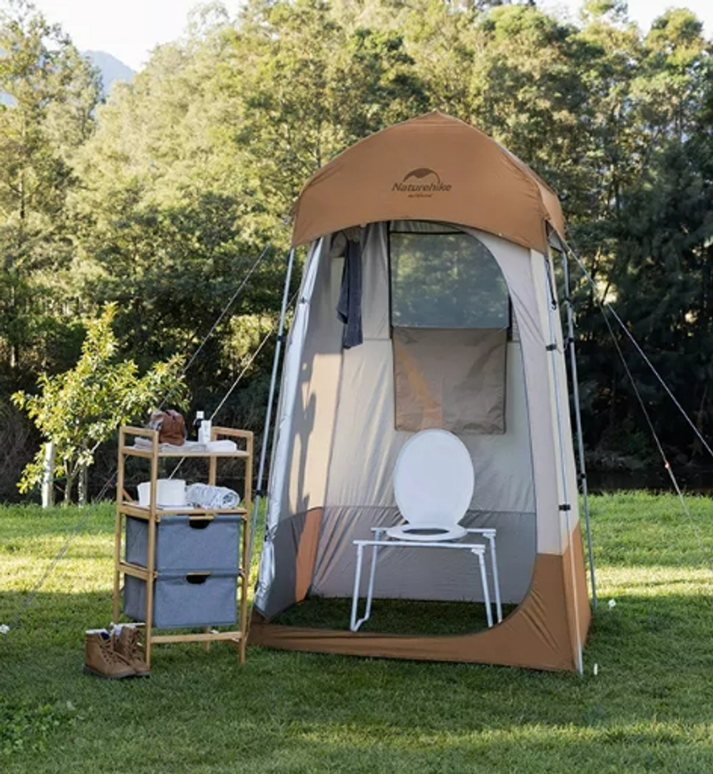 Палатка Naturehike душ-туалет, алюминиевый каркас, коричневый