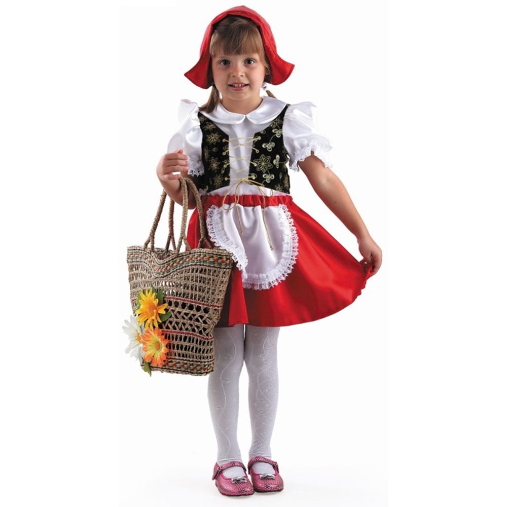 Карнавальный костюм Красная Шапочка, текстиль, размер 28, рост 110 см #56769