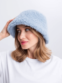 Панама теплая из шерсти мериноса, светло-голубая, SilverFox