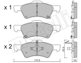 METELLI - 2206230-MEE - Brake Pad Set, disc brake