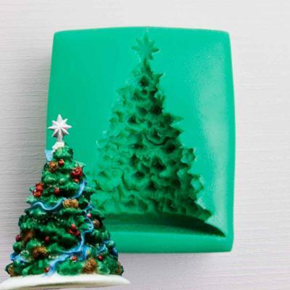 Молд силиконовый Елка новогодняя с игрушками