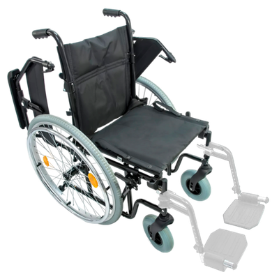 УЦЕНКА Кресло-коляска FS908AQ-51 с литыми задними колесами, с ручным приводом для лиц с большим весом комнатная (для инвалидов и детей-инвалидов),код ФСС 07-01-07