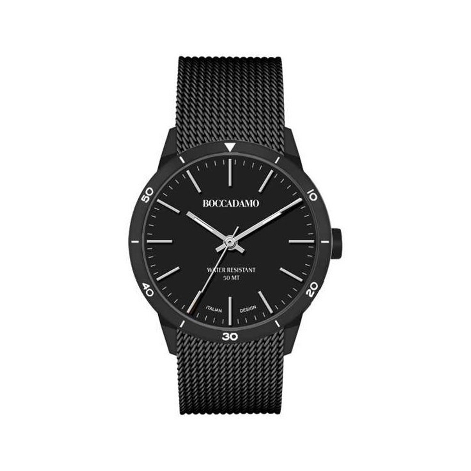 Часы Boccadamo Navy Black NV014 BW/BW с минеральным стеклом
