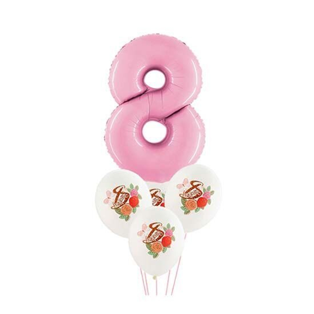 Фонтан 8 марта с белыми шариками