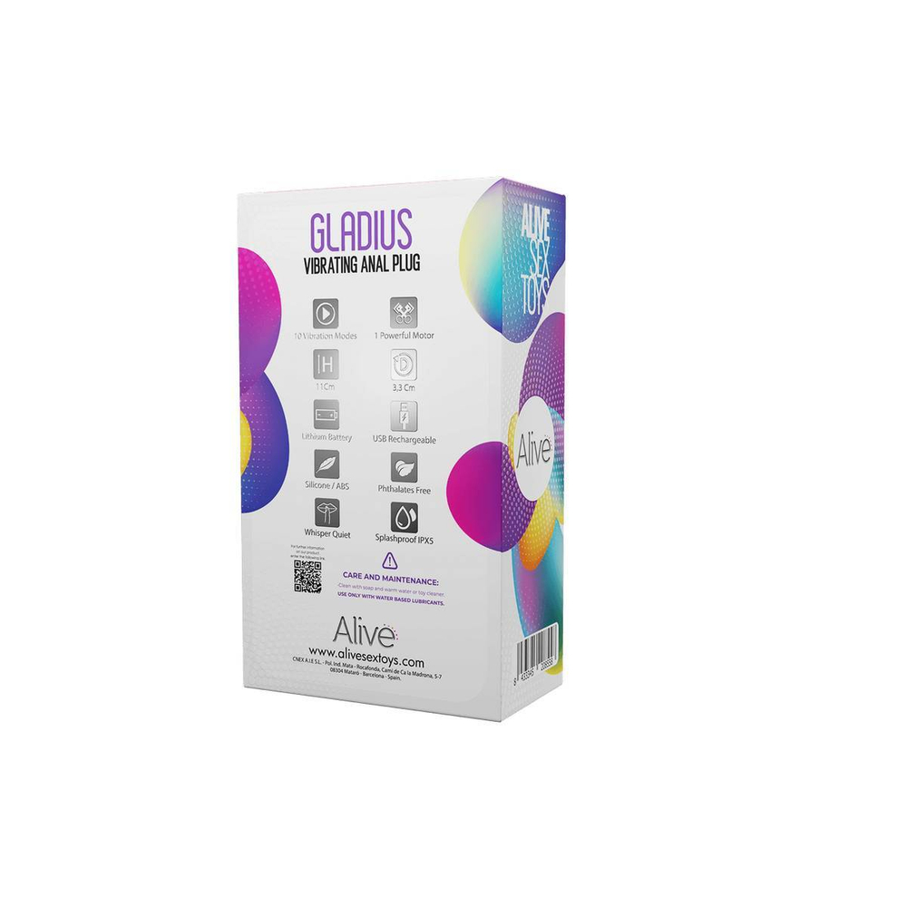 Синяя анальная пробка с вибропулей Gladius - 11 см. (Цвет: синий)