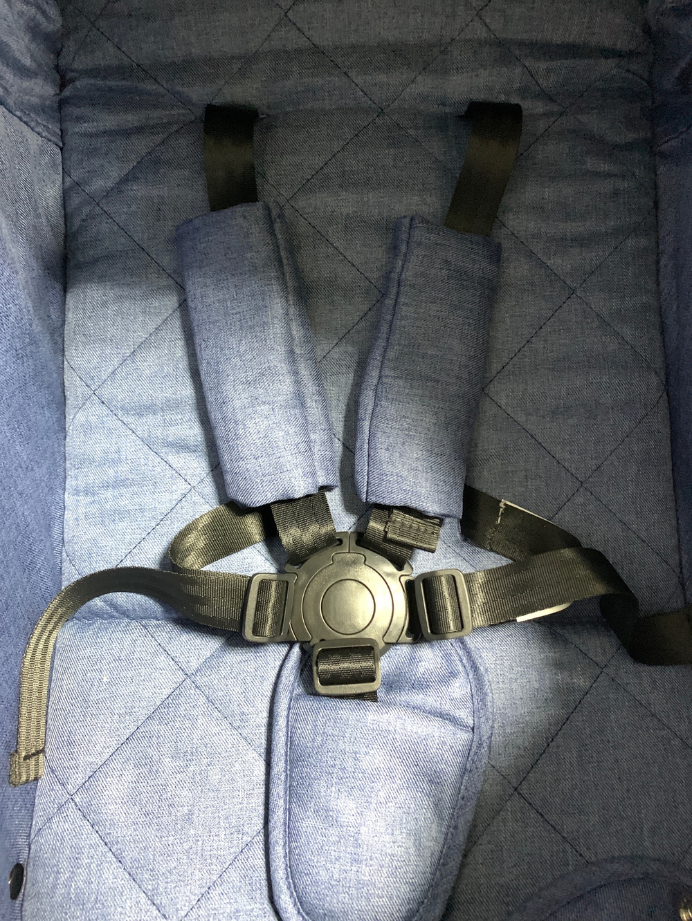 Коляска прогулочная Babalo 2022 Синий текстиль на белой раме с сумкой