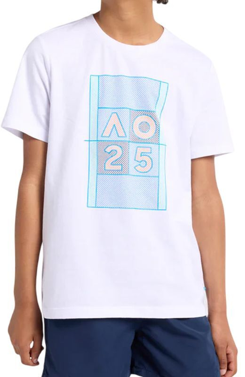 Футболка для мальчика теннисная Australian Open Mitred Neck Dated - белый