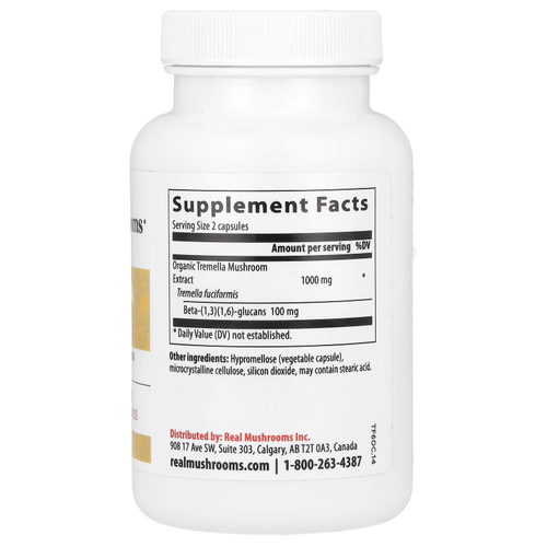Real Mushrooms, Tremella, порошок экстракта грибов, 120 капсул