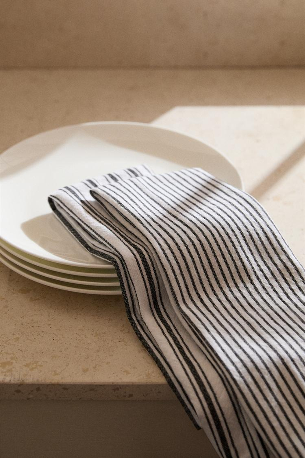 ZARA HOME ПОЛОСАТОЕ ПОЛОТЕНЦЕ 2ШТ, СЕРЫЙ