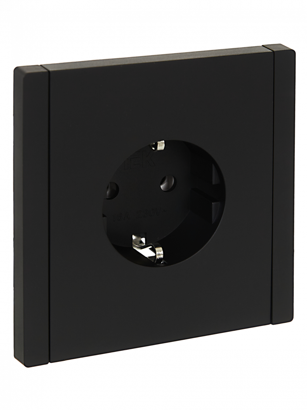 FORTE&PIANO Розетка 1-местная с заземлением без защитных шторок безвинтовое крепление 16А FP114 черный IEK