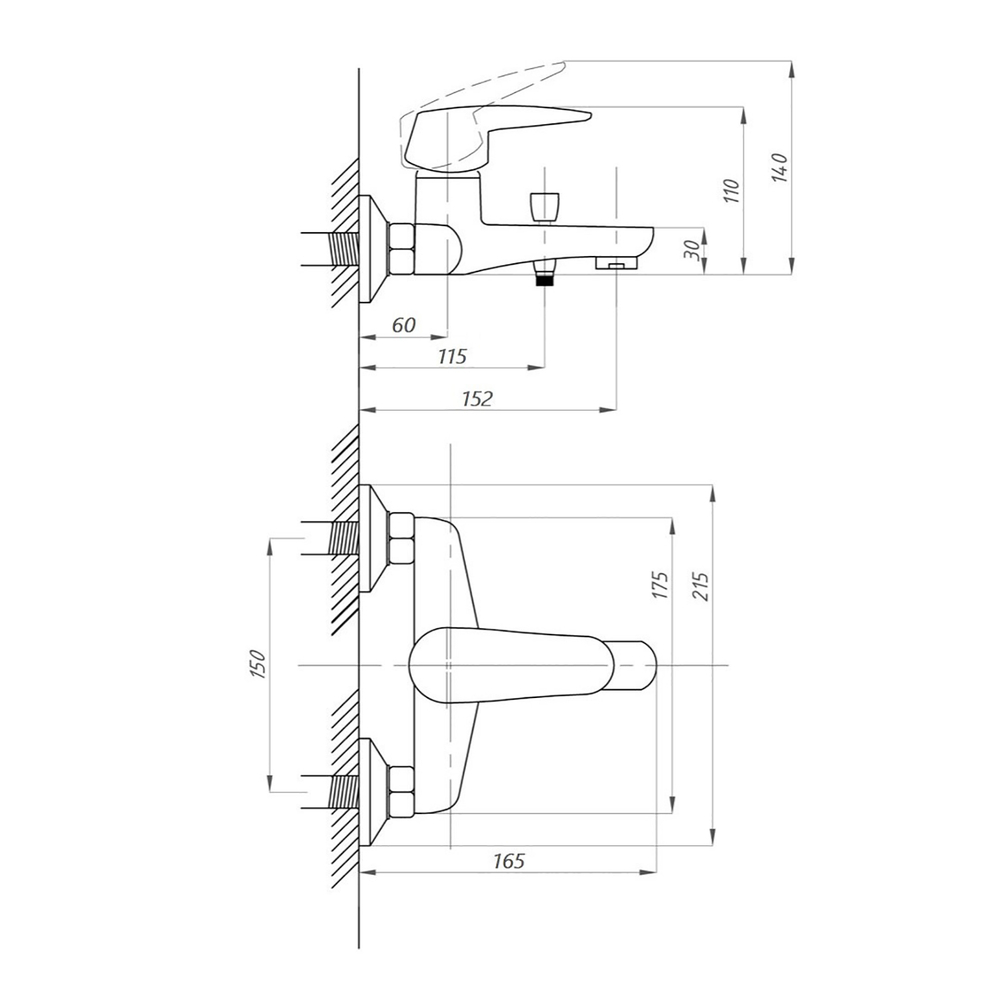 Смеситель для ванны 40к ПРОФСАН ПСМ-854-К/045 "КОМПЛЕКТАЦИЯ" с душ аксессуарами  ХРОМ