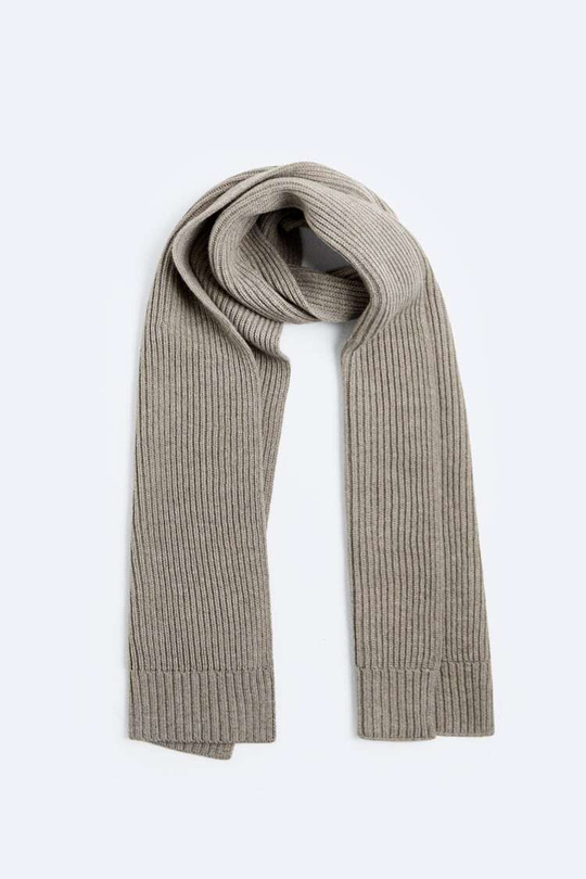 ZARA ШАРФ В РУБЧИК, СЕРОВАТО-КОРИЧНЕВЫЙ