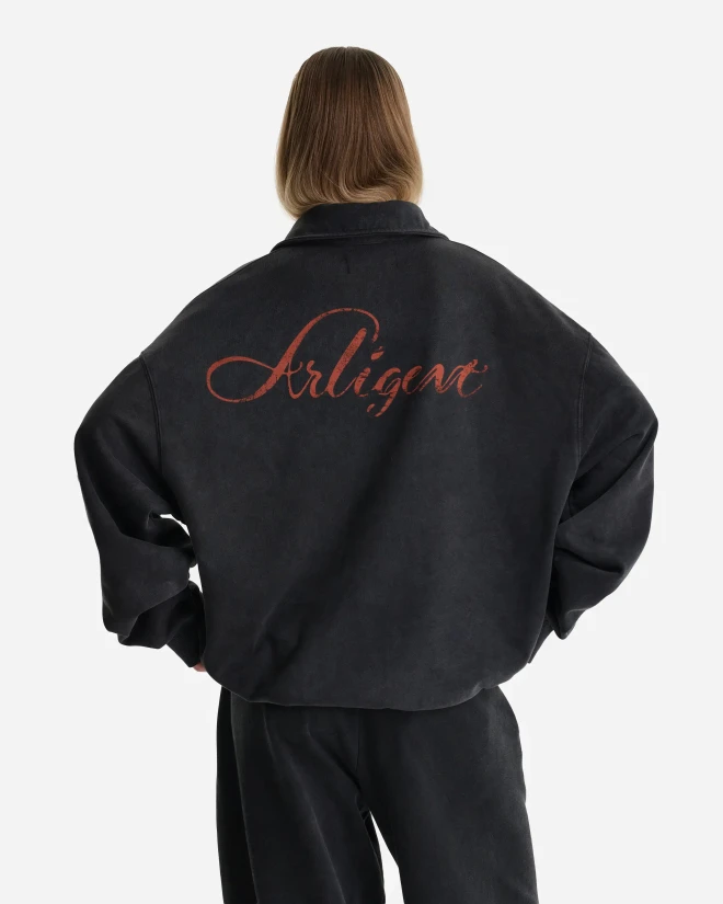 Свитшот с воротником поло