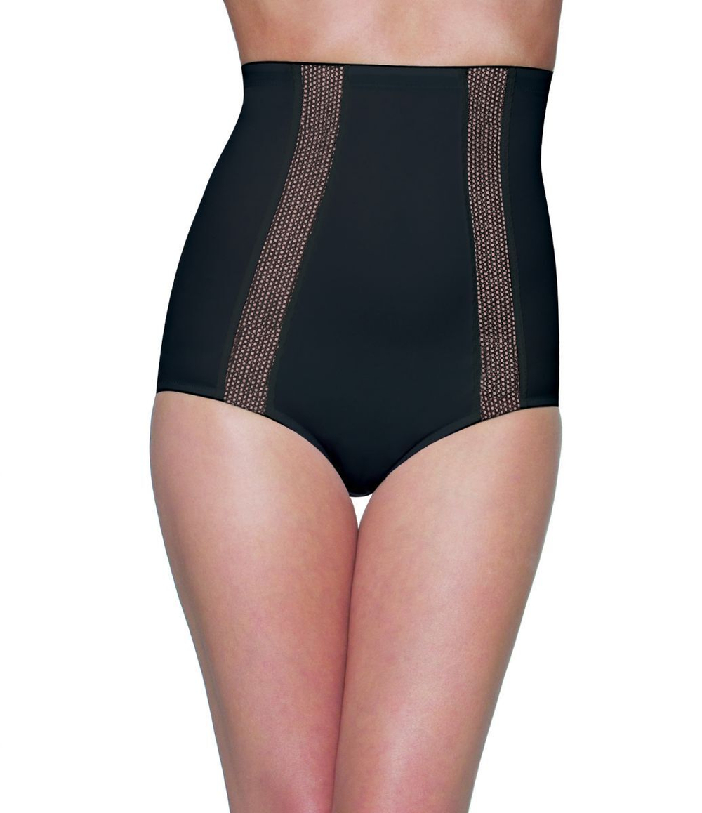 Трусы с высокой талией легкой степени коррекции (Размер: M) (Цвет: черный)