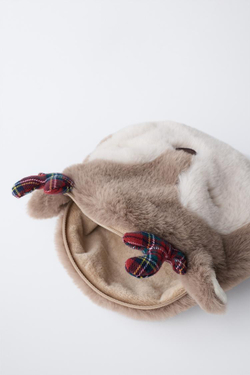 ZARA НЕСЕССЕР ИЗ ИСКУССТВЕННОГО МЕХА «ОЛЕНЬ», КОРИЧНЕВЫЙ