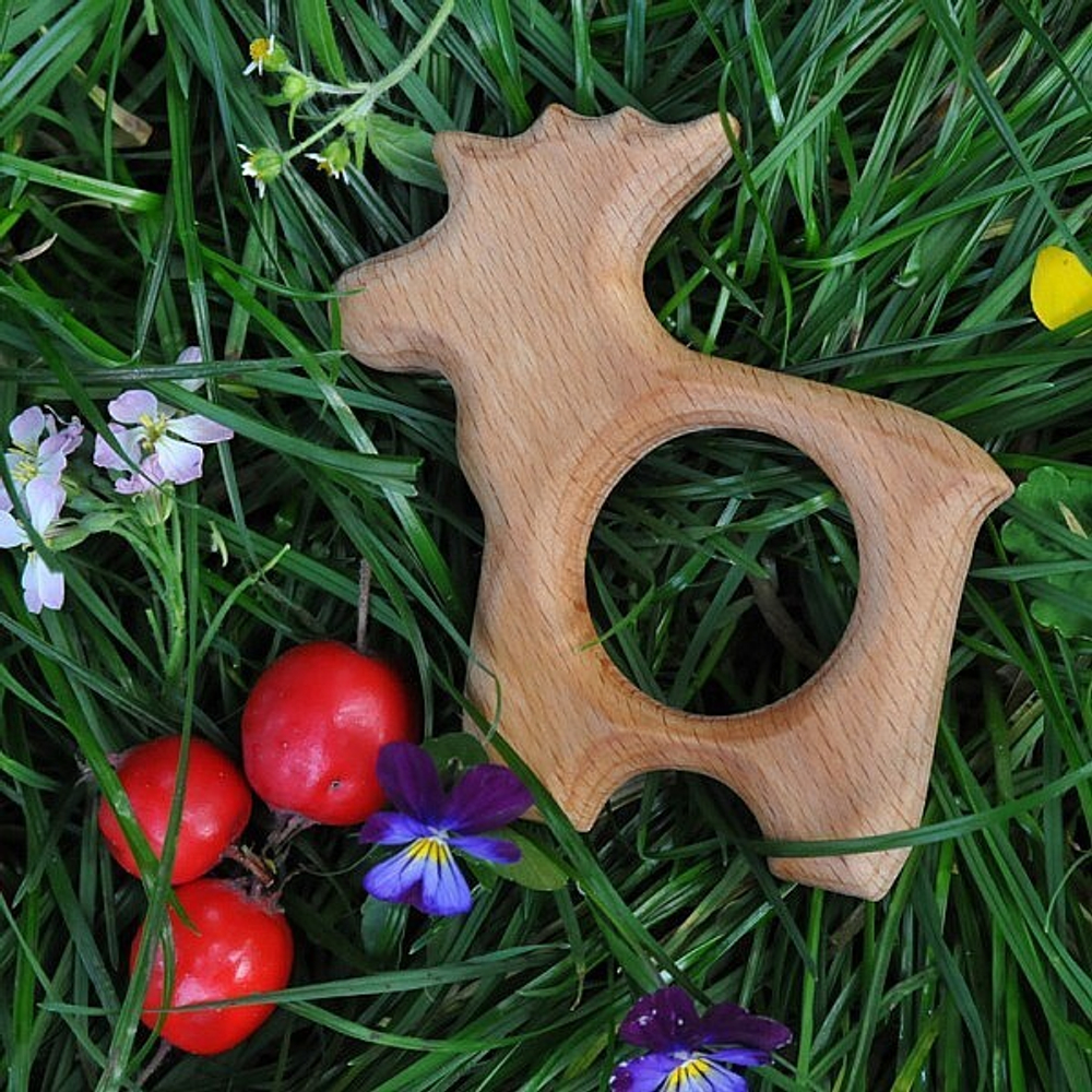 Деревянный грызунок Лось Леснушки