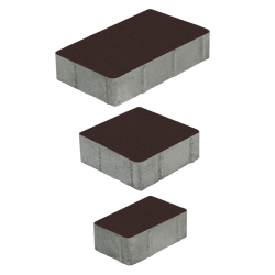 Тротуарная плитка СТАРЫЙ ГОРОД - Стандарт Коричневый, комплект из 3 видов плит