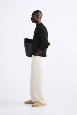 ZARA СВИТЕР С ВОРОТНИКОМ-СТОЙКОЙ, ЧЕРНЫЙ