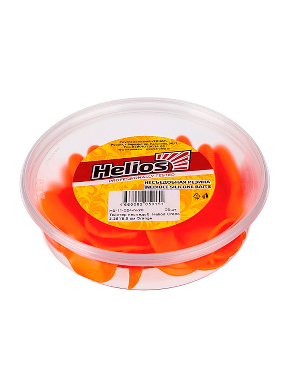 Твистер Helios Credo 3,35"/8,5 см Pepper Red 7шт. (HS-11-030)