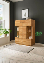 Шкаф с витриной Parma-21 из массива дуба