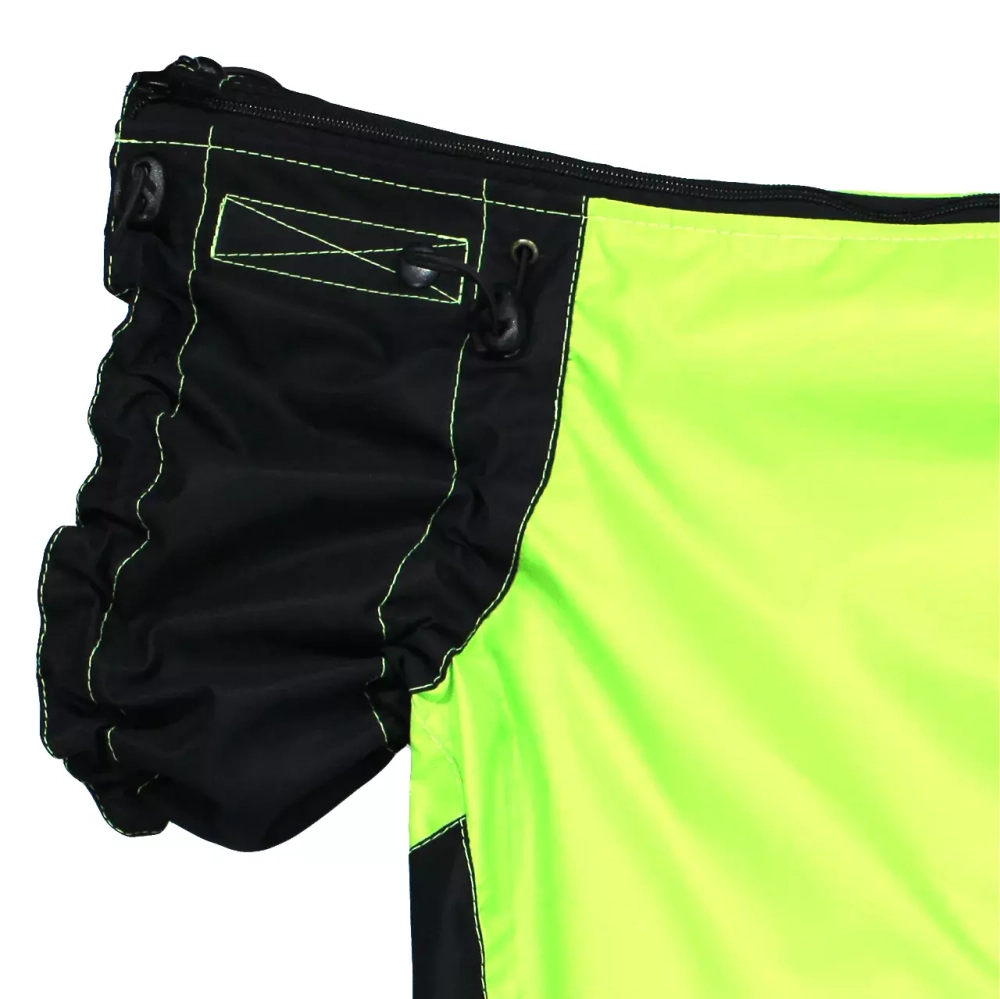 Комбинезон дождевик демисезонный для собак White Wolf вырез на мальчика лимонный-чёрный