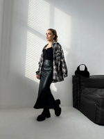 Рубашка Miss Diva 11012 в клеточку на кнопках с карманом на груди