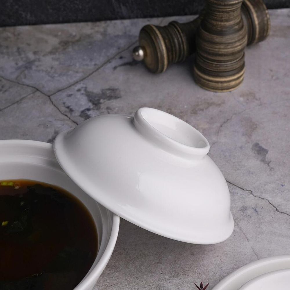 Бульонница мисосупница 450 мл d 15,3 см h10,5 см с крышкой белая фарфор P.L. Proff Cuisine [3]