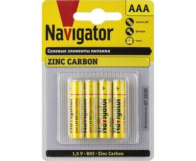 Элемент питания Navigator Новый Стандарт R03/286 BL4 94767 - блистер 4шт.