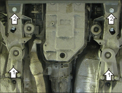 Защита КПП. 2 мм, Сталь. для Audi A4 2000-2004 MOTODOR.00123