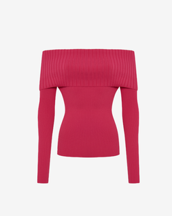 Топ трикотажный с отворотом и длинными рукавами