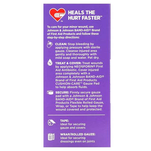 Band Aid, Cushion-Care, марлевые салфетки, Medium, 10 шт.