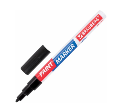 Маркер-краска лаковый, черный, Brauberg