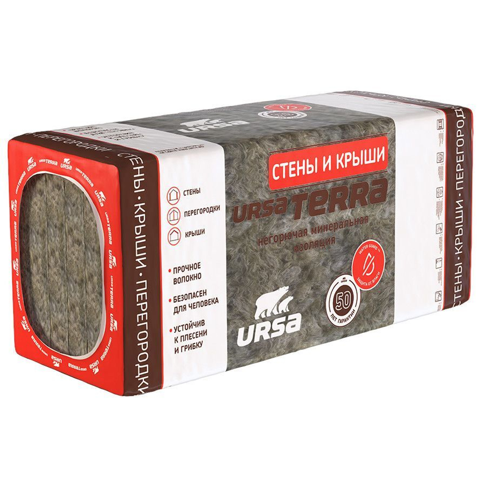 УРСА Terrfa 34PN PRO (8плит/уп) 1000х610х50 (4,88м2/0,244м3)  22 кг/м3