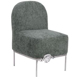 Кресло Monstera Deliciosa (Монстера) Лазурный Античное серебро