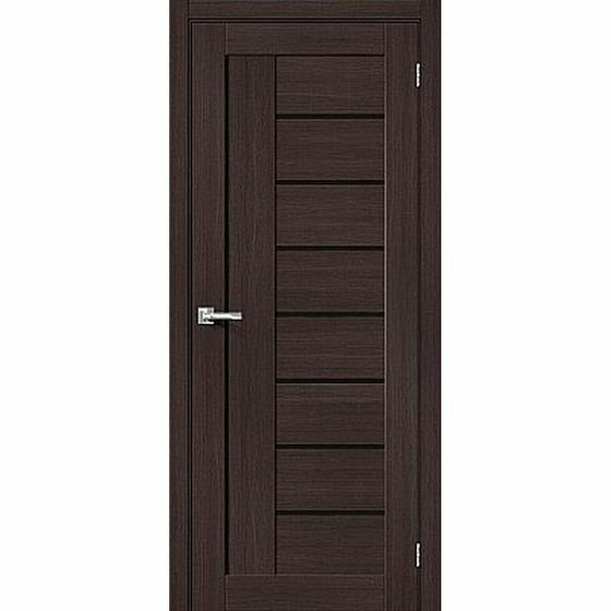 Купить Дверь экошпон Bravo-29 Wenge Melinga стекло чёрное
