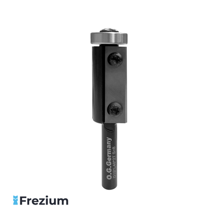 Прямая обгонная фреза с нижним подшипником и сменными пластинами "O.G.Germany" (S8xD19xL40xH80mm)