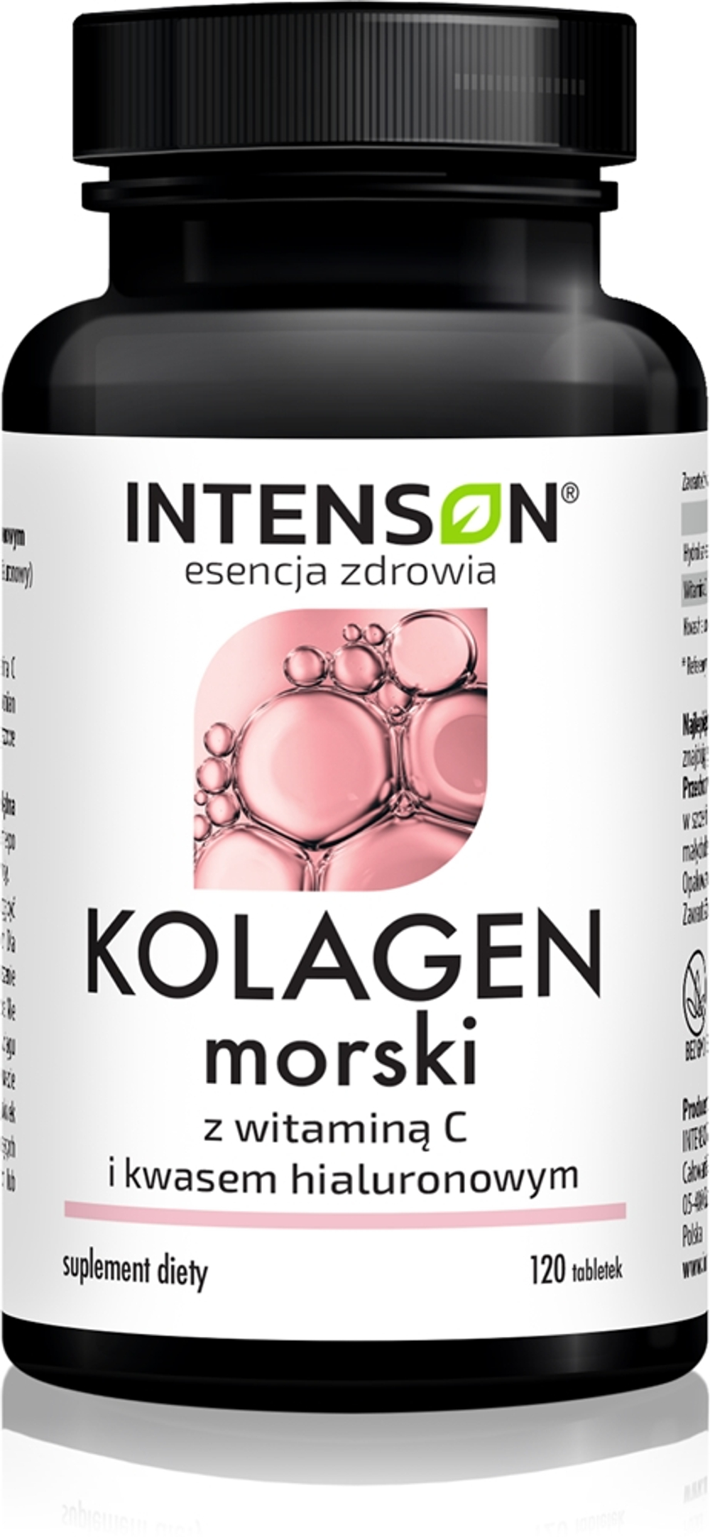 Intenson Collagen Marine + Hialuron + Wit C - Таблетки для волос, кожи и ногтей, 120 tabletek