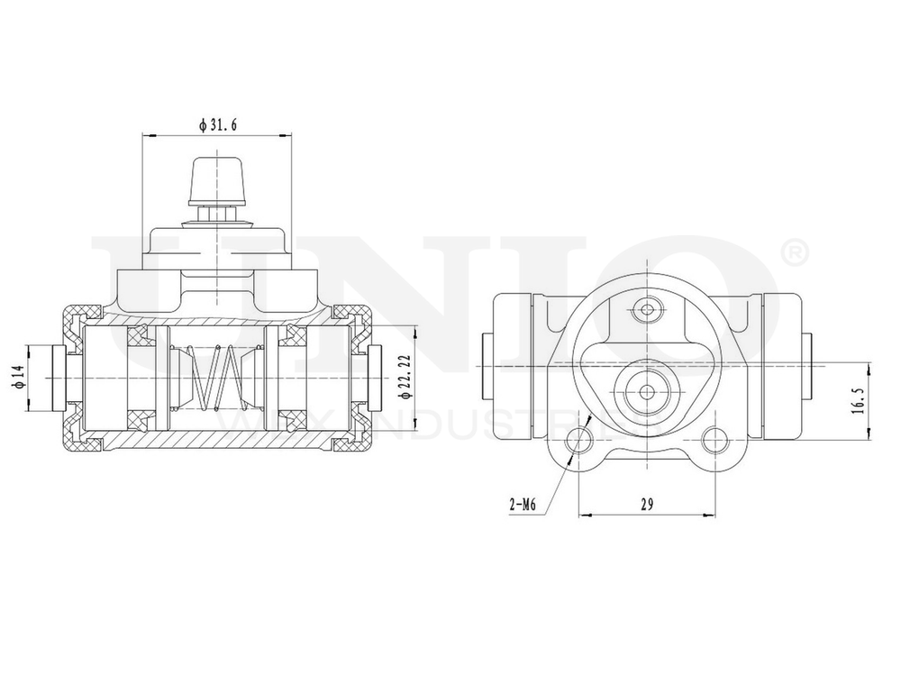 Цилиндр тормозной колесный UNIO BRC-20548