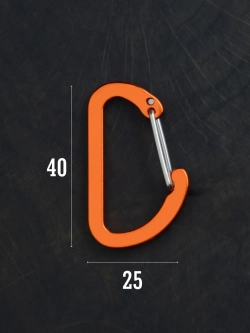 В АССОРТИМЕНТЕ 5 карабинов вспомогательных до 8 кг алюминий 40х25 мм