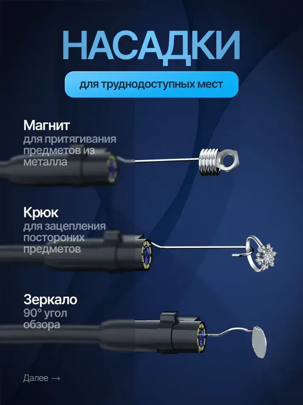 Профессиональный эндоскоп с экраном BUST P200 2 метра